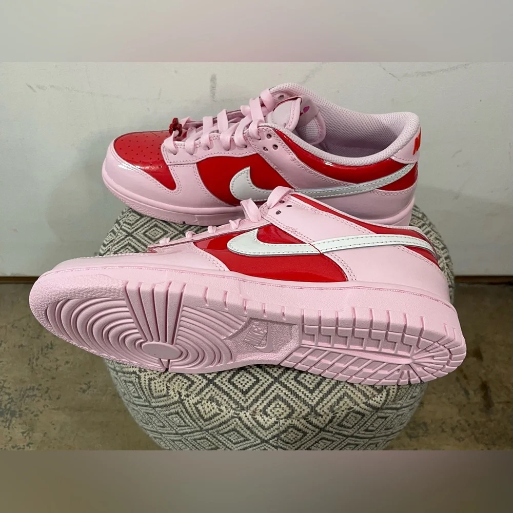 Nike Dunk Low BG Be True Valentine Pink Red Heart Sneakers Size 6Y Women’s 7.5 - Picture 3 of 8